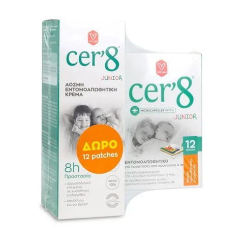 Vican Cer'8 Junior Άοσμη Εντομοαπωθητική Κρέμα & Εντομοαπωθητικά Τσερότα
