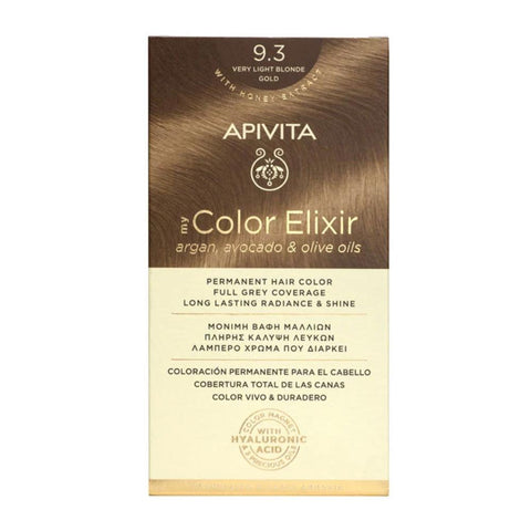 Apivita my Color Elixir Μόνιμη Βαφή Μαλλιών 9.3 Ξανθο Πολύ Ανοιχτο Μελι /Very Light Blonde Gold