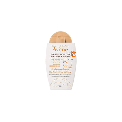 Avene Mineral Fluid Tinted SPF50+Αντηλιακή φροντίδα για Δυσανεκτικό δέρμα με Χρώμα