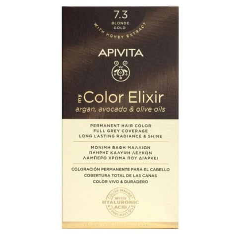Apivita my Color Elixir Μόνιμη Βαφή Μαλλιών 7.3 Ξανθο Μελι/ Blonde Gold