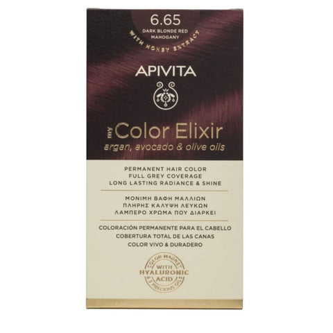 Apivita my Color Elixir Μόνιμη Βαφή Μαλλιών 6.65 Έντονο Κόκκινο/Dark Blonde Red Mahogany