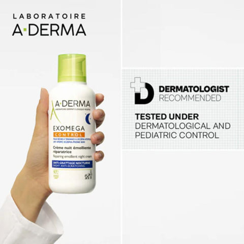 A-Derma Exomega Control Night- Επανορθωτική Μαλακτική Κρέμα Νυκτός