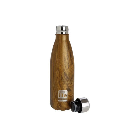 Eco Life Wood Μεταλλικό Ανοξείδωτο Μπουκάλι Θερμός