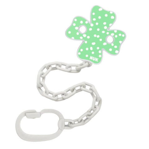 Nuk Pacifier Chain With Ring-Green Clover Bulls
