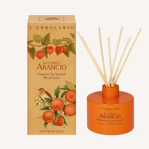 L'Erbolario Αρωματικό χώρου με ξύλινα στικς Accordo Arancio 125ml
