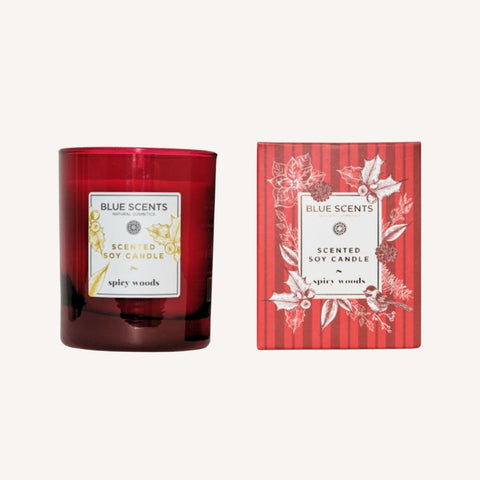 Blue Scents Scented Soy Candle Spicy Woods