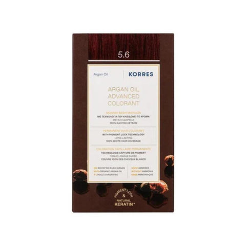 Korres Μόνιμη Βαφή Μαλλιών 5.6 Καστανό Ανοιχτό Κόκκινο / Red Light Brown