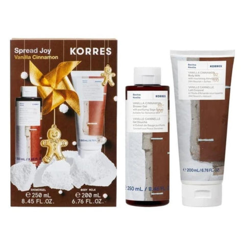 Korres Spread Joy Vanilla Cinnamon Βανίλια Κανέλα Αφρόλουτρο + Γαλάκτωμα Σώματος