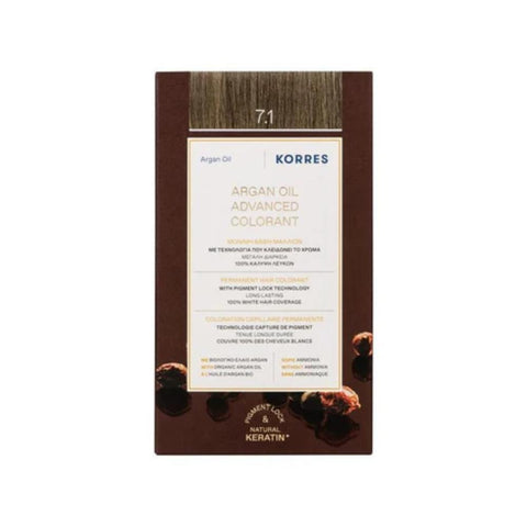 Korres Μόνιμη Βαφή Μαλλιών 7.1 Ξανθο Σαντρέ/ Ash Blonde