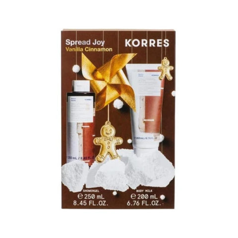 Korres Spread Joy Vanilla Cinnamon Βανίλια Κανέλα Αφρόλουτρο + Γαλάκτωμα Σώματος