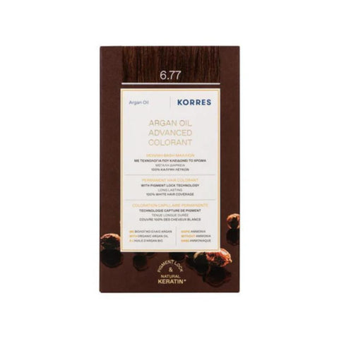 Korres Μόνιμη Βαφή Μαλλιών 6.77 Πραλίνα/ Gianduja