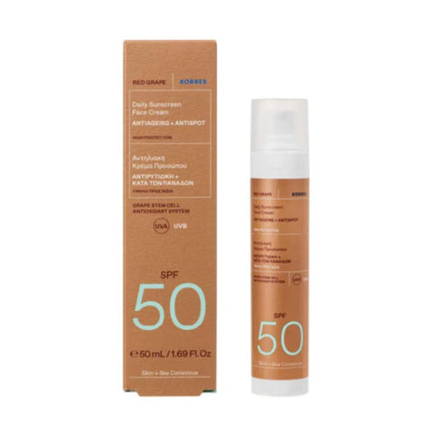 Korres Red Grape Daily Sunscreen- Αντηλιακή Κρέμα Προσώπου SPF50