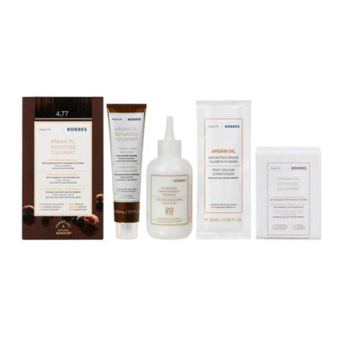 Korres Argan Oil Μόνιμη Βαφή Μαλλιών 4.77 Σκούρο Σοκολατί/Dark Chocolate