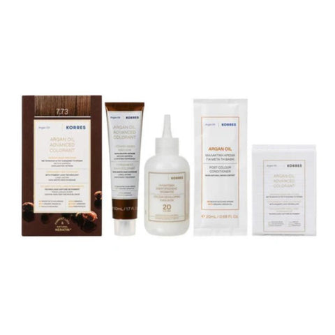 Korres Argan Oil Μόνιμη Βαφή Μαλλιών 7.73 Χρυσή Mόκα/Golden Mocha
