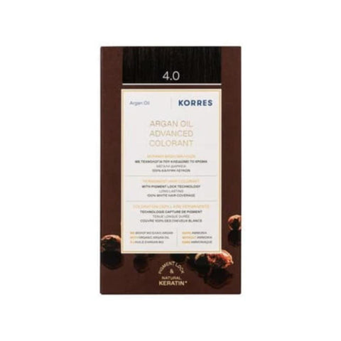 Korres Argan Oil Μόνιμη Βαφή Μαλλιών 4.0 Καστανο/Brown