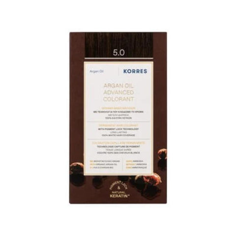 Korres Μόνιμη Βαφή Μαλλιών 5.0 Aνοιχτό Καφέ/Light Brown