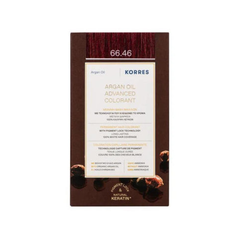 Korres Μόνιμη Βαφή Μαλλιών 66.46 Έντονο Κόκκινο Βουργουνδίας/Intense Burgundy Red