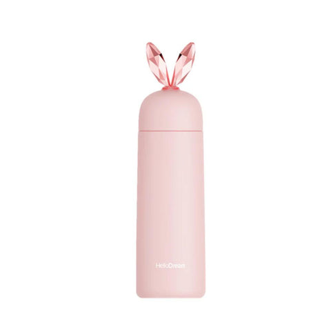 One & Only Hello Smile Crystal Ears Vacuum Flask-Pink