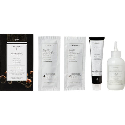 Korres Argan Oil Μόνιμη Βαφή Μαλλιών 5.17 Καστανο Ανοιχτο Μπεζ/Light Brown Beige